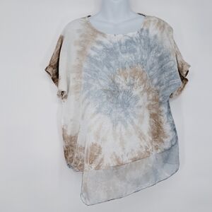 Valentina Naldi Tuscany Tie Dye 100% Linen Lagenlook‎ Top
